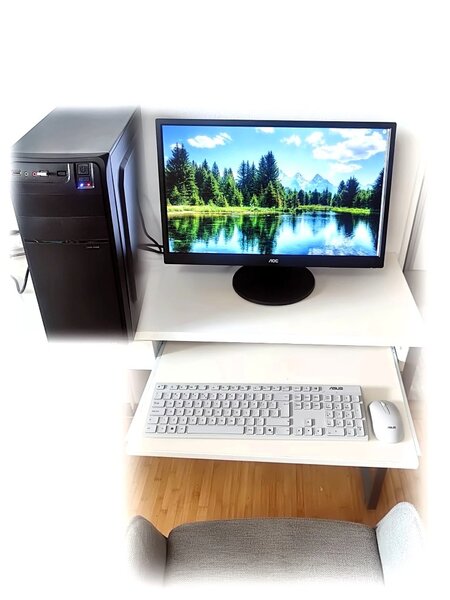 Set PC, AMD Ryzen 3, DDR 4(8GB), Monitor 24